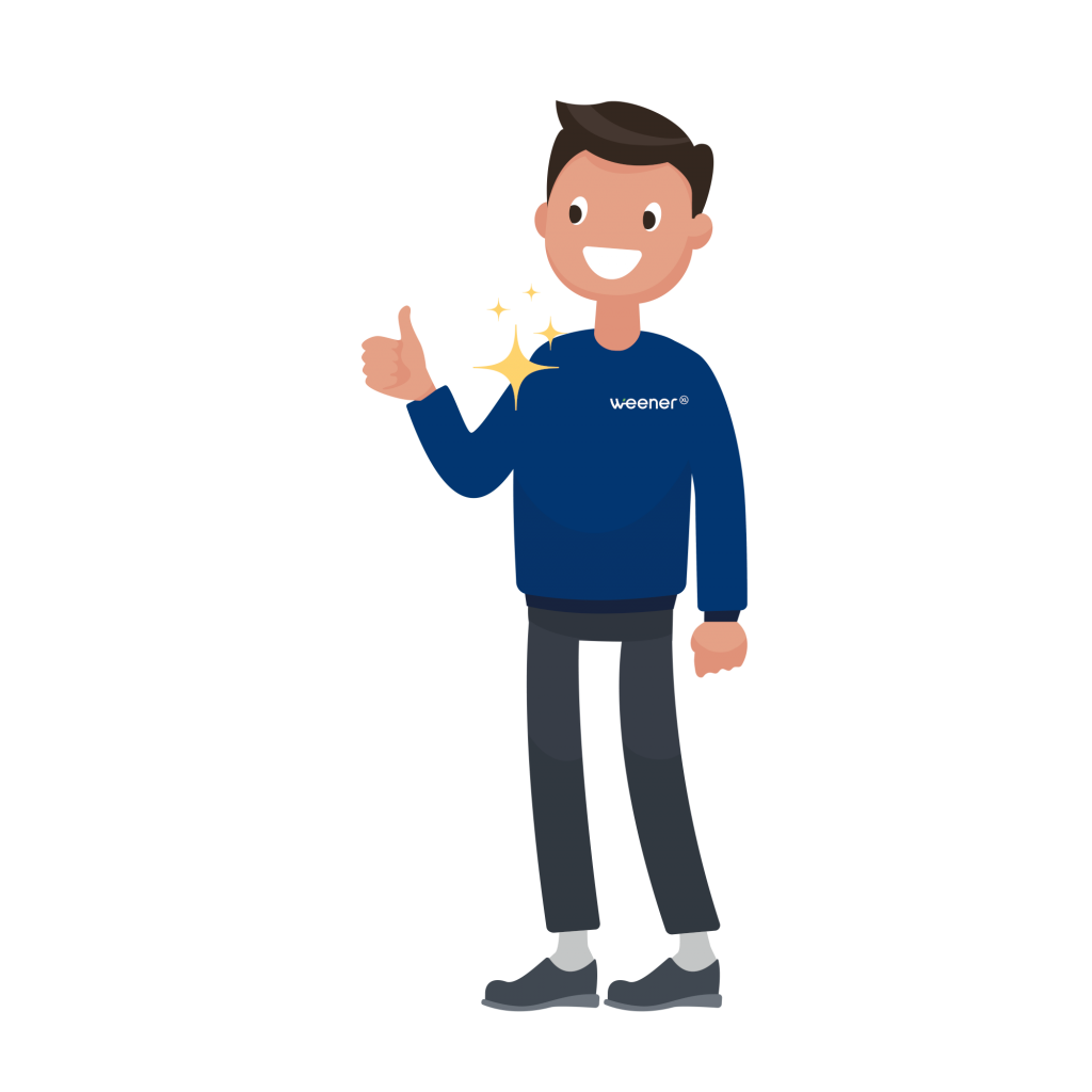 Illustratie van een collega met nette kleding aan.