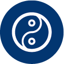Illustratie van het yin-yang symbool.
